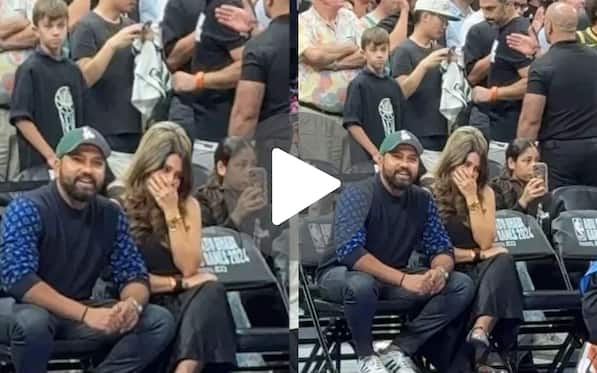 [Watch] Rohit Sharma, Ritika Sajdeh Captured Sharing Cute Moment At Abu Dhabi NBA Game